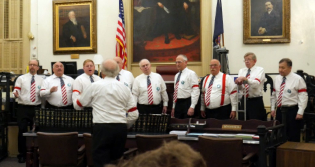 BRBSWide-Enh The chorus singing at the Old Courthouse.