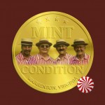 A coin featuring photos of the Mint Condition quartet and the words 